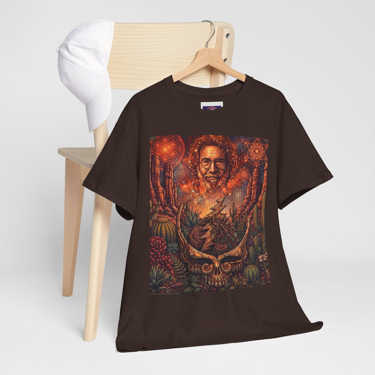 Grateful Dead Skull and Roses Tee | Psychedelic Jerry Garcia Portrait,deadhead gift