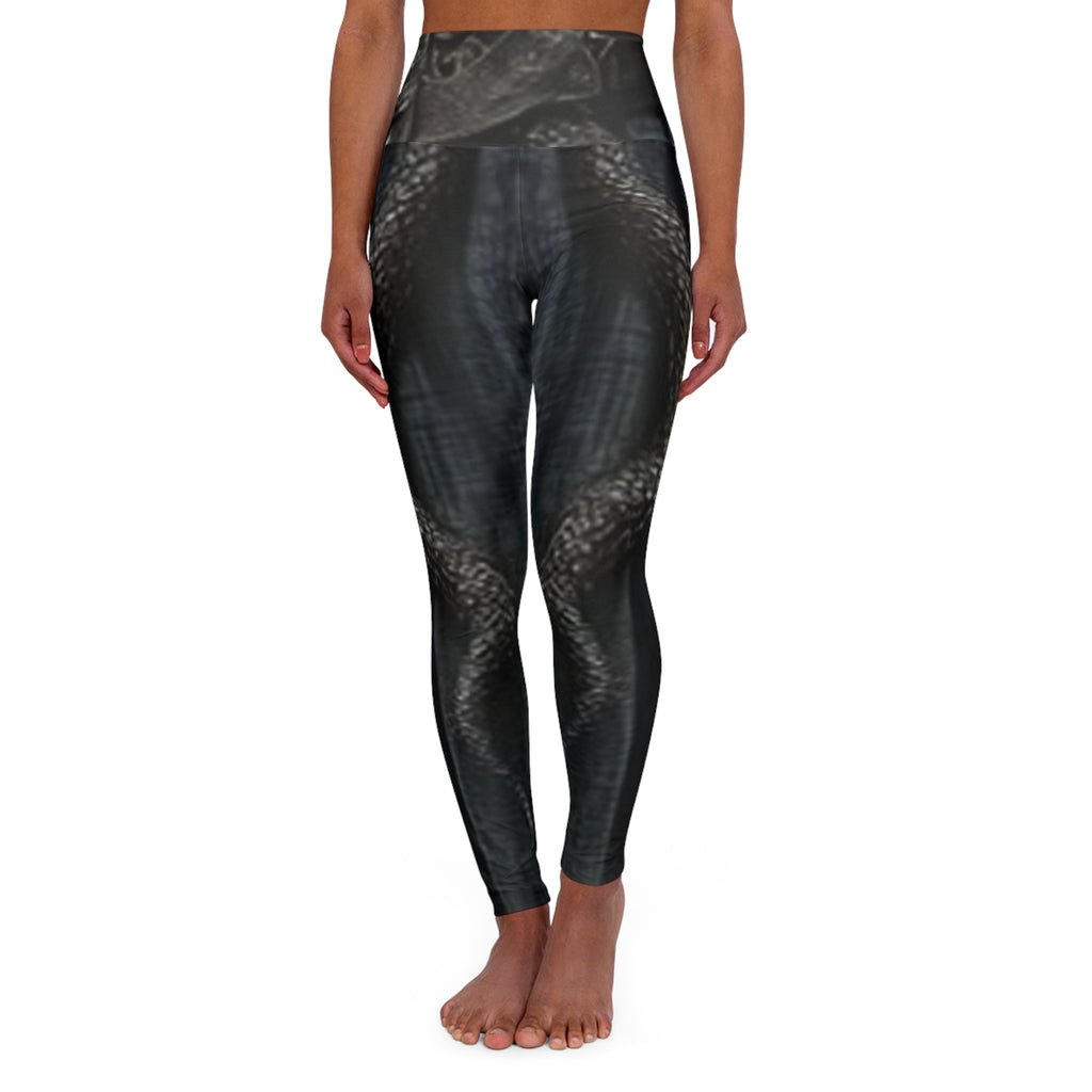 Black Snake Skin Print Leggings | High Waisted Yoga Leggings, Burning Man Festival leggings, Halloween, Concert gear, Deadhead