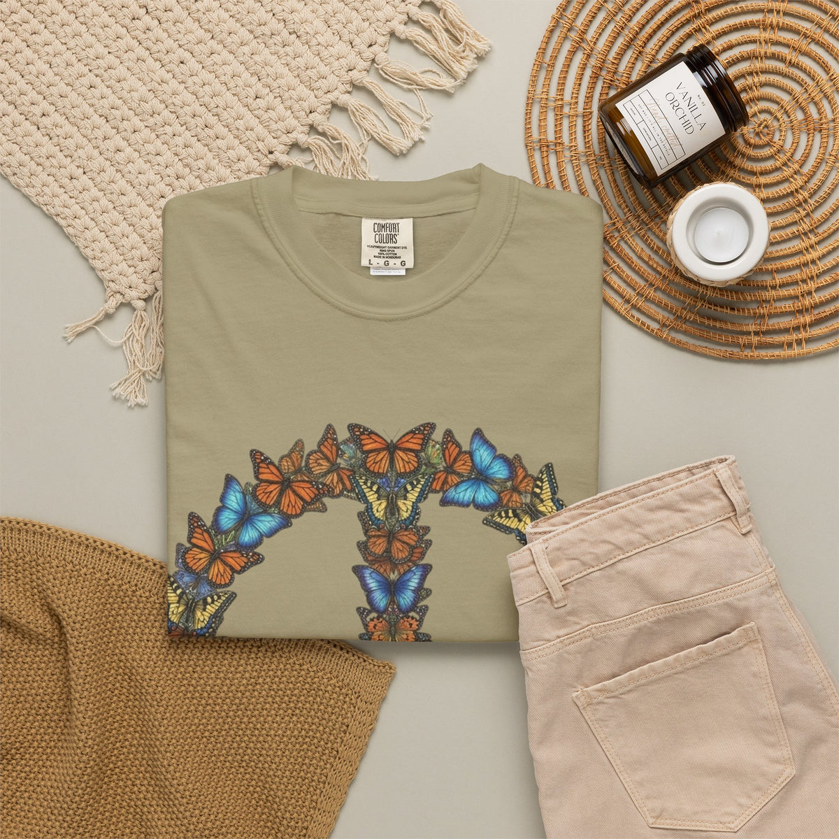 Butterfly Peace Sign T-Shirt | Floral Peace Symbol Tee