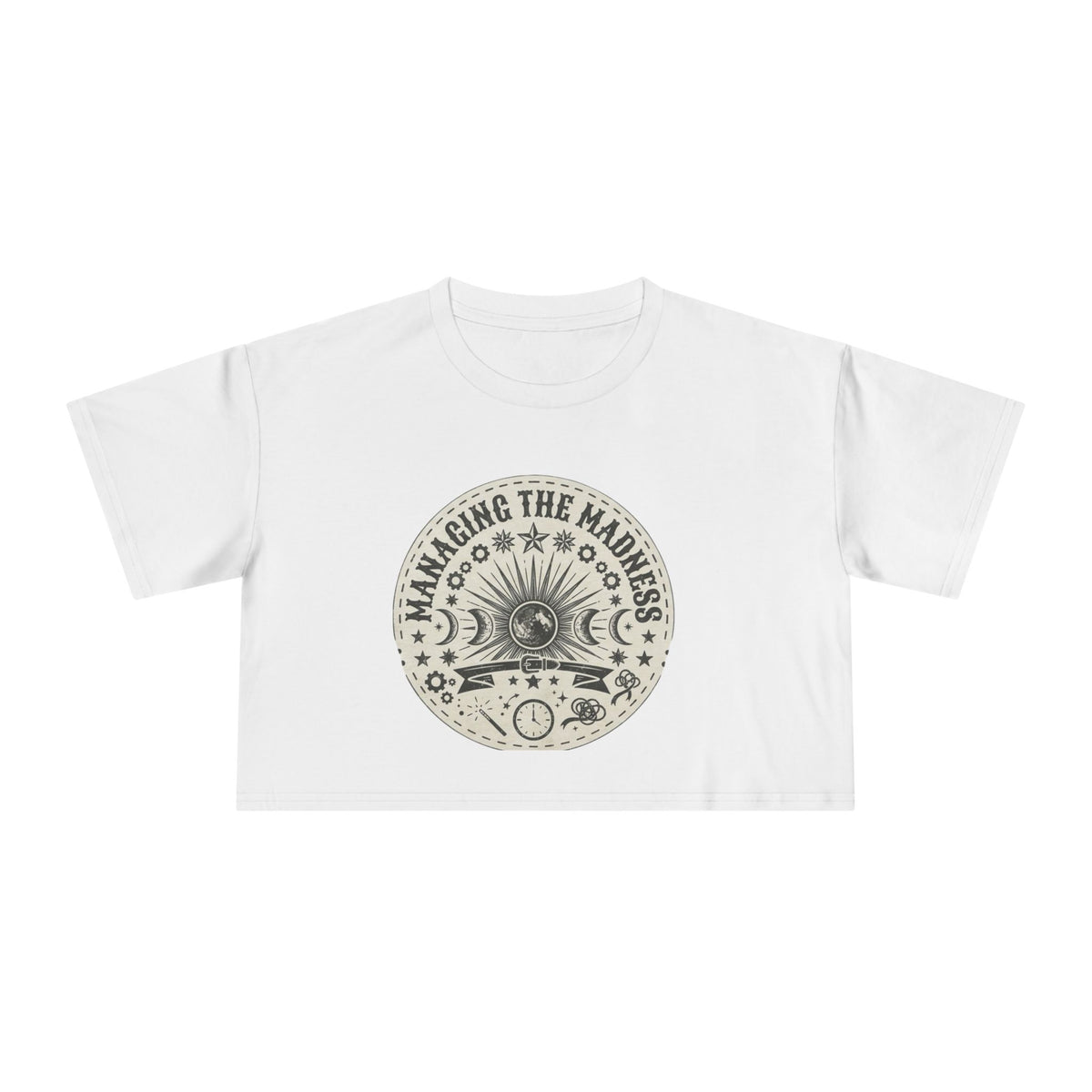 Moon Phases Mandala Crop Tee | Astrological Celestial Design