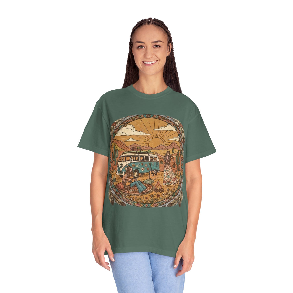 Boho soft style lightweight shirt, hippie style, festival goer, gift for deadhead, Unisex Garment-Dyed T-shirt