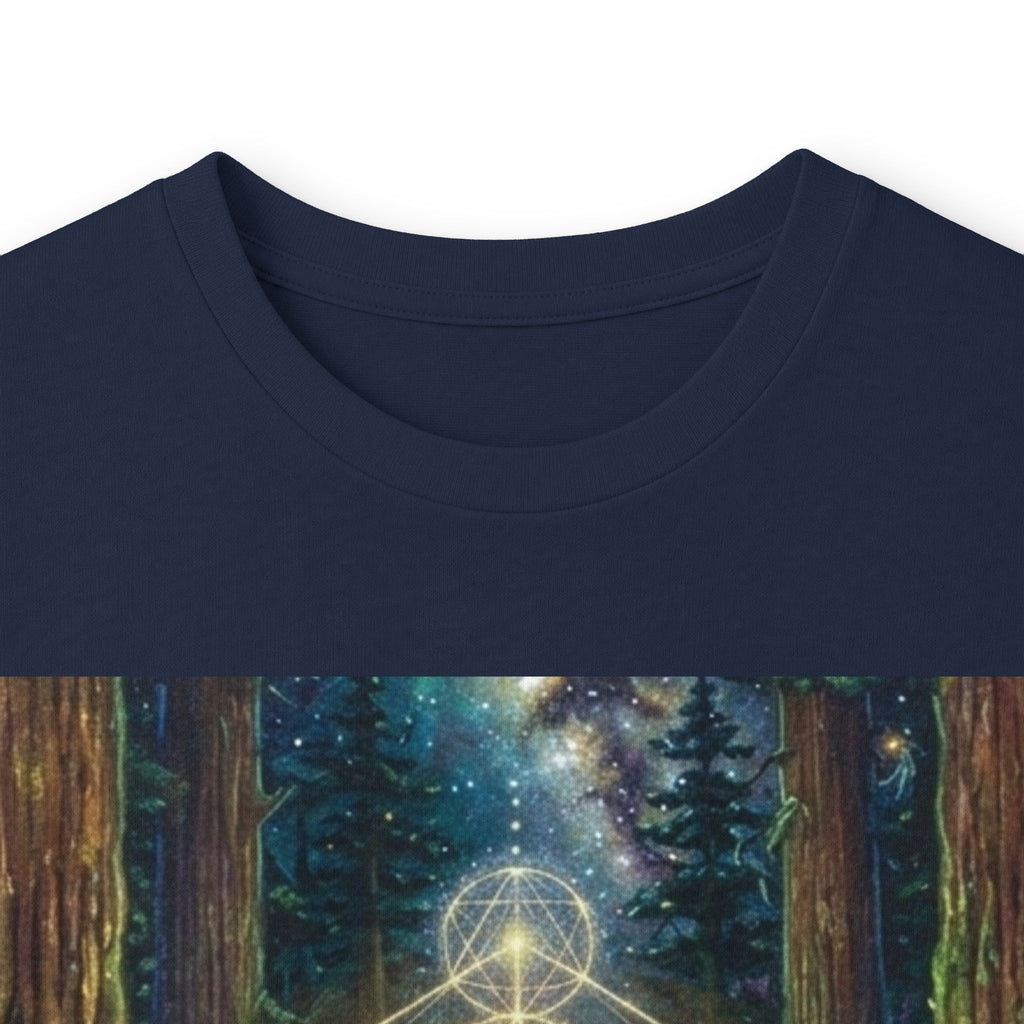 Mystic Owl in Forest Long Sleeve Tee | Moonlight, Geometric Magic
