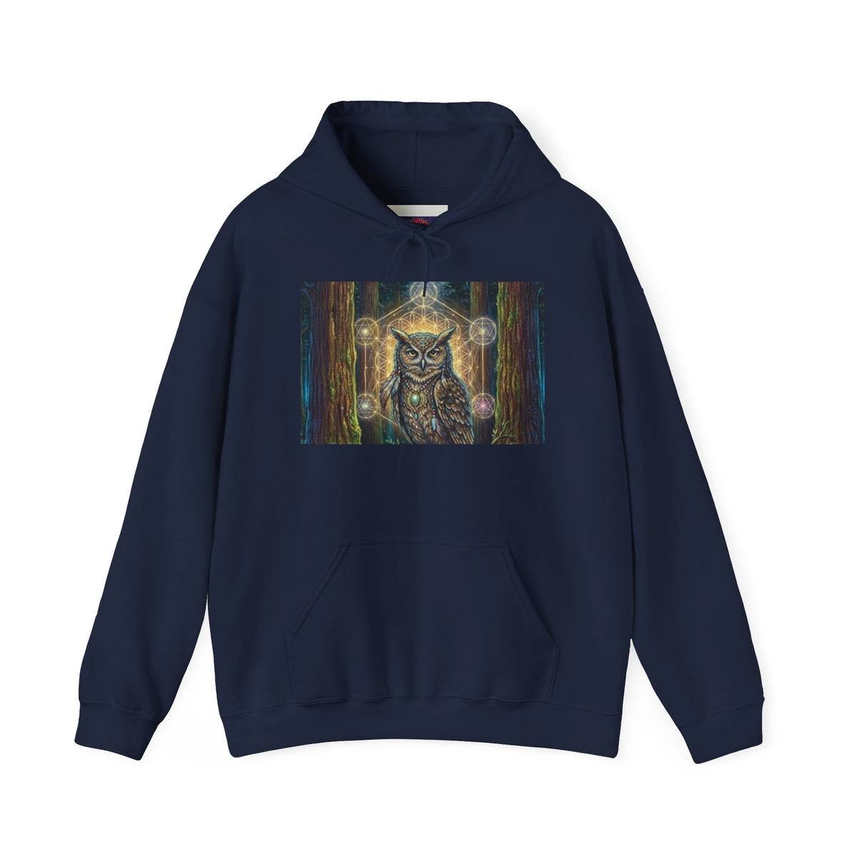 Mystical Owl Illustration Hoodie | Night Forest Owl Art, Spiritual Boho Style