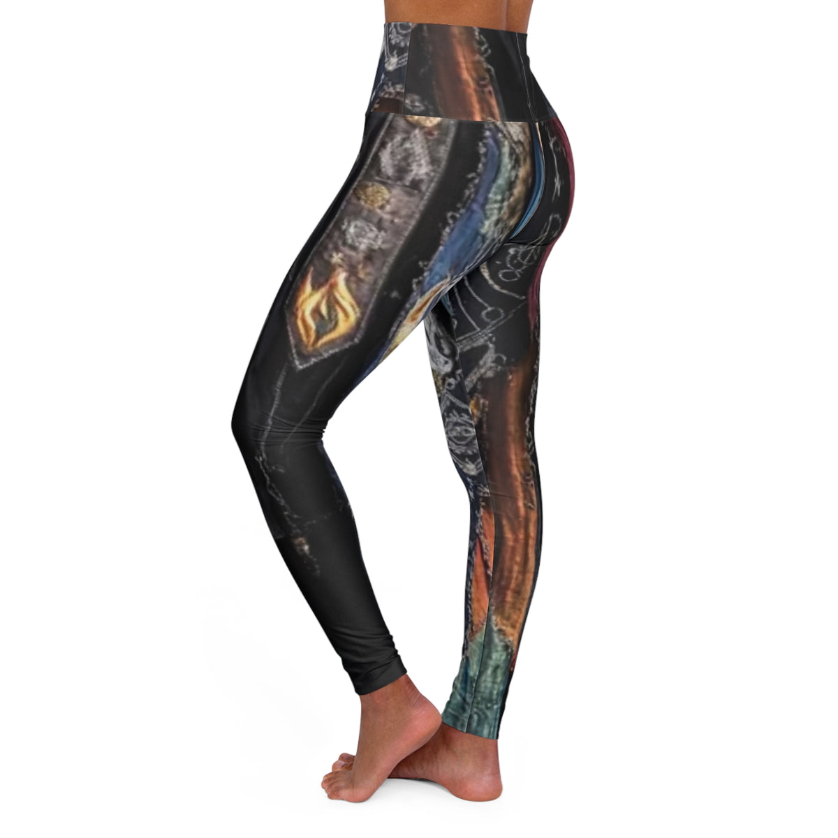 Abstract Galaxy Swirl High Waisted Yoga Leggings | Cosmic Space Print, Burning Man, Halloween, Deadhead, Festival concert, giftfor her