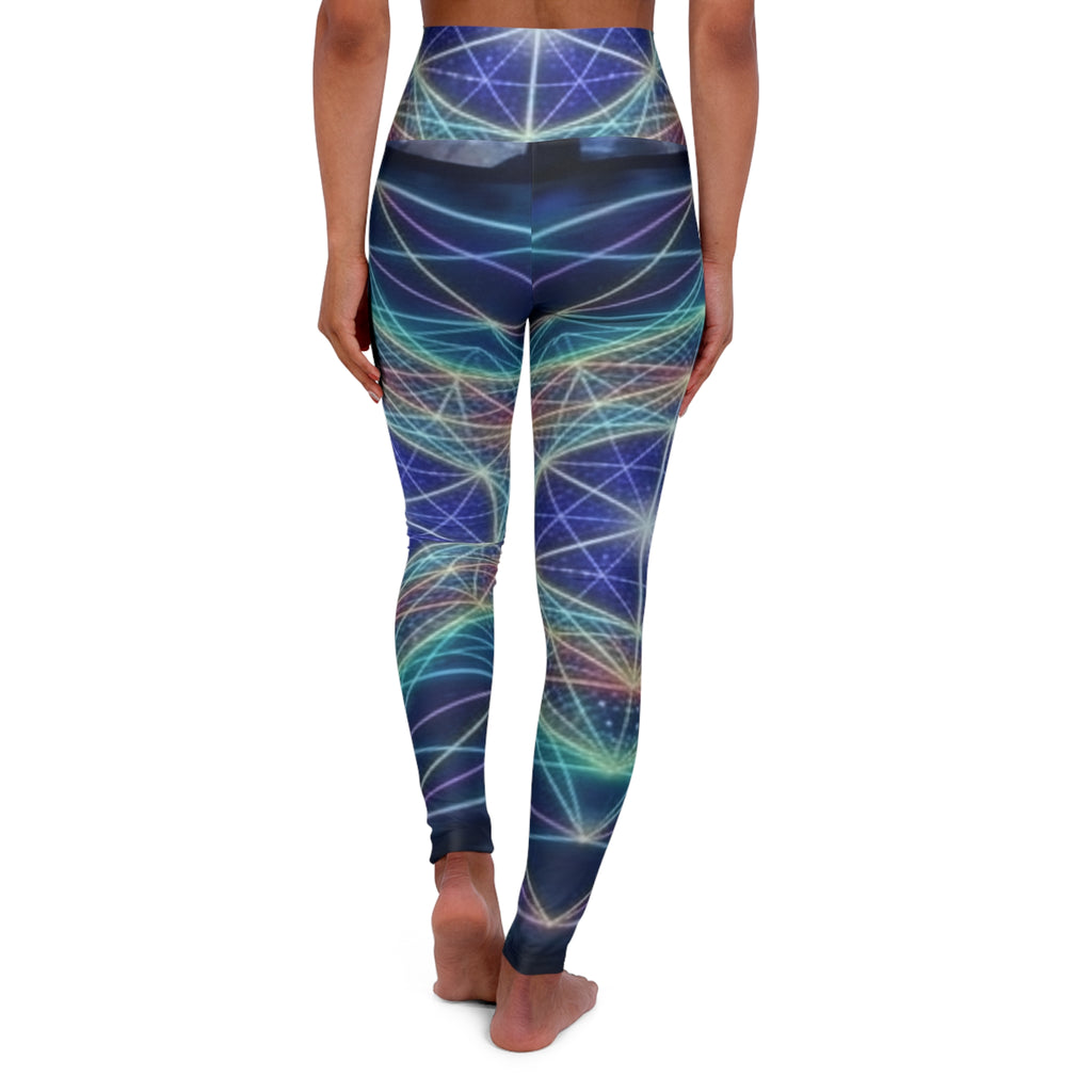 Swirling Galaxy Waves Leggings | High Waisted Yoga Leggings