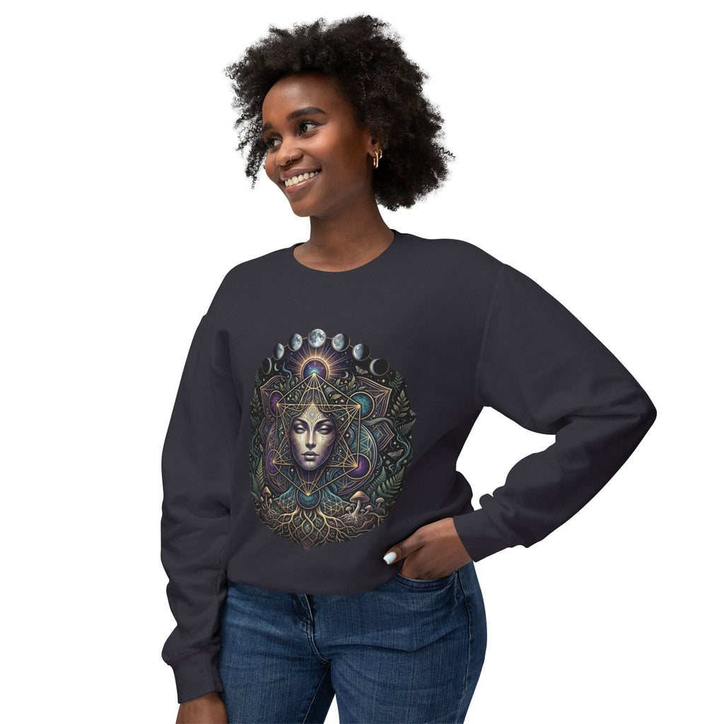 Mystic Goddess Mandala sweatshirt | Celestial Face Art, Spiritual Boho, Burning Man Art, Deadhead Art