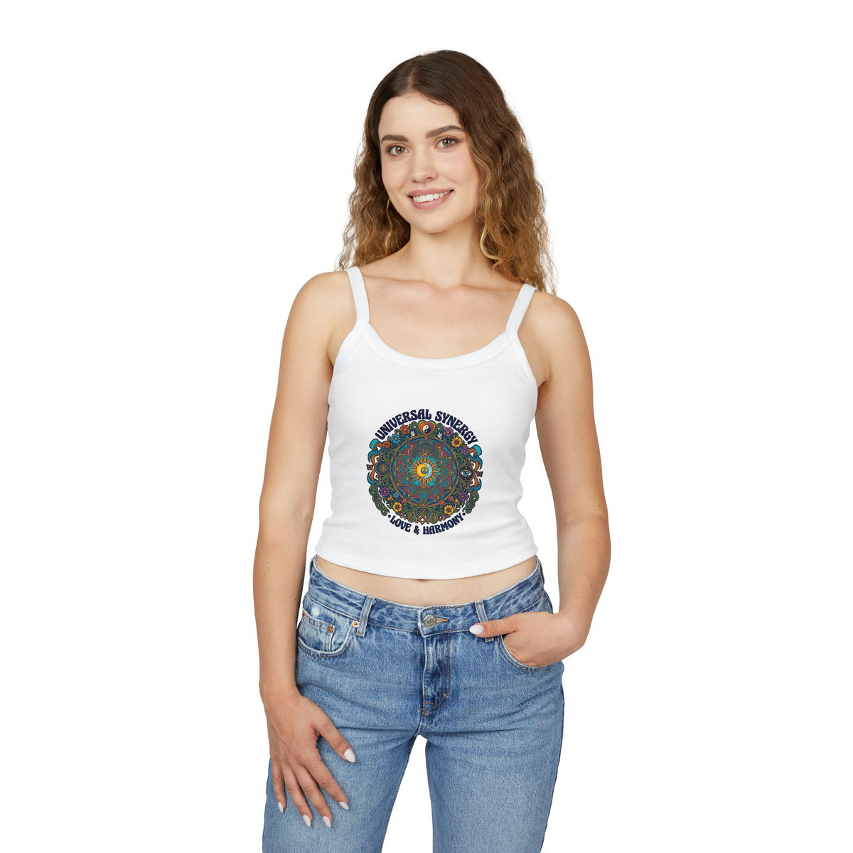 Psychedelic Mandala Love & Harmony Tank Top | Spiritual Boho Crop Top