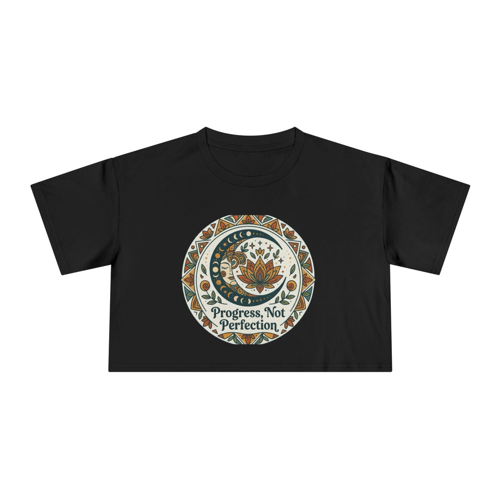Progress Not Perfection Floral Mandala Crop Tee