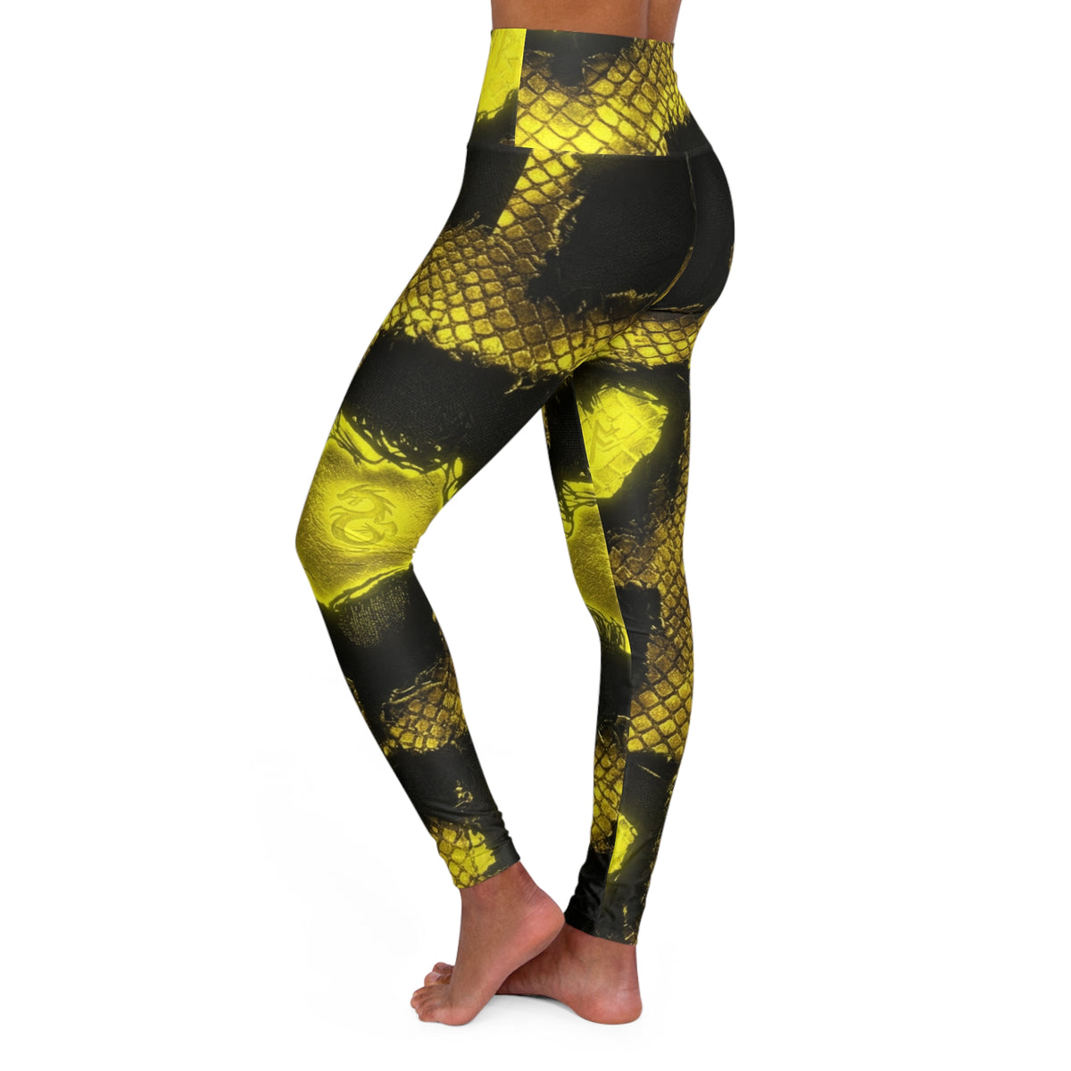 Yellow Black Snake Skin Leggings high waisted yoga leggings | reptile print, Halloween, Burning man, Festival, Deadhead, Concert goer