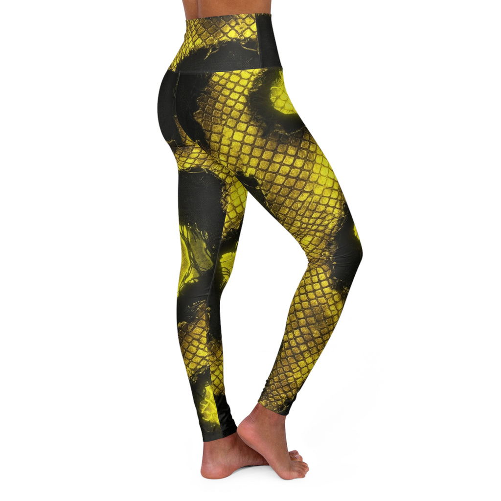 Yellow Black Snake Skin Leggings high waisted yoga leggings | reptile print, Halloween, Burning man, Festival, Deadhead, Concert goer