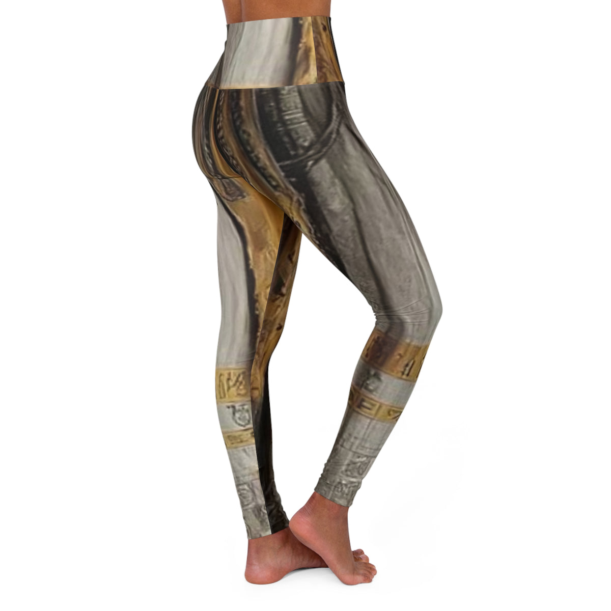 Abstract Metallic Marble Leggings | High Waisted Yoga Leggings,halloween, burning man, deadhead, festival