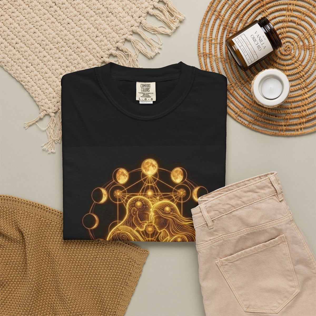 Lovers Entwined Tree of Life T-Shirt | Moon Phases Embrace