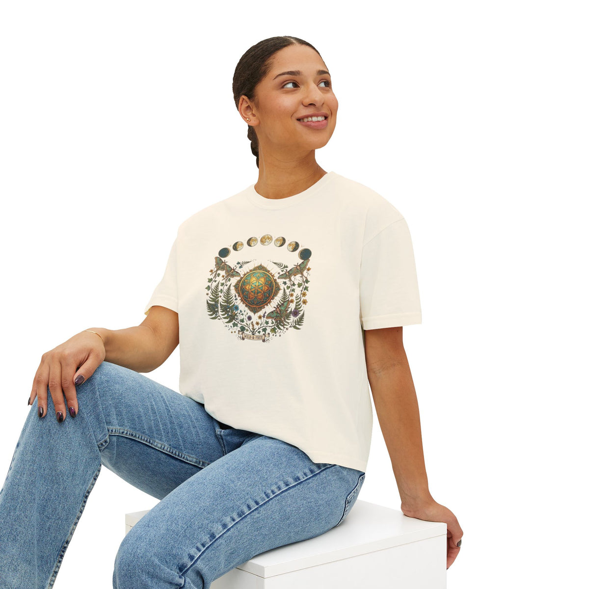 Moon Phases Mandala Tee | Forest, Dreamcatcher, Boho Nature
