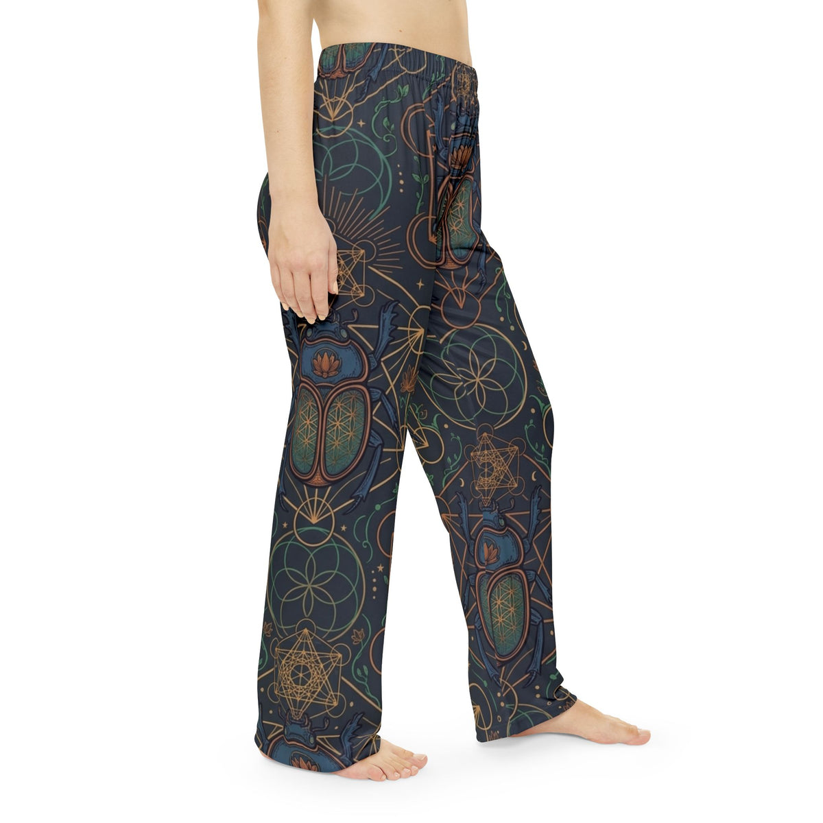 Art Nouveau Scarab Pattern Pajama Pants | All-Over Print