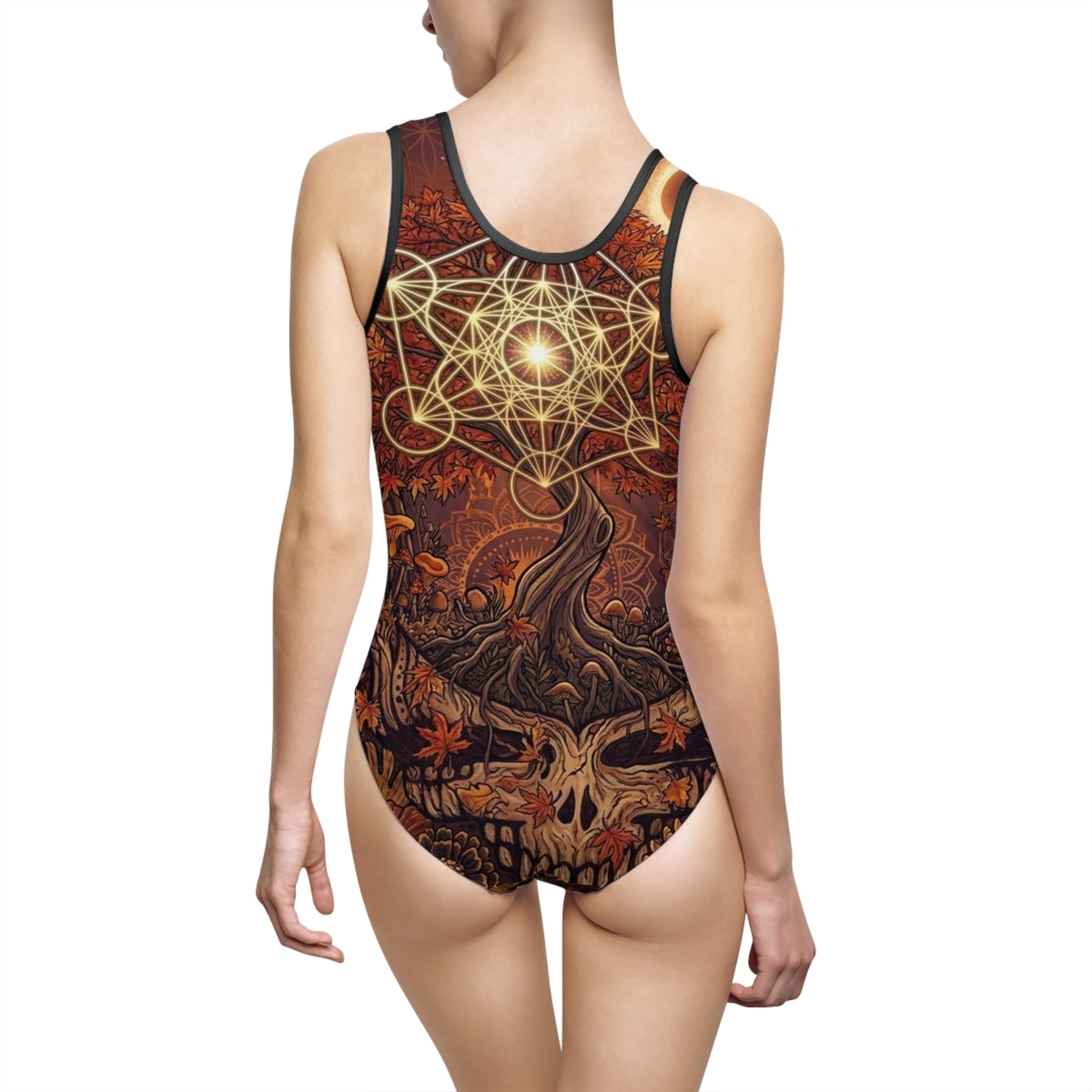 Metatron's Cube Tree of Life Swimsuit | Mystical Geometric One-Piece