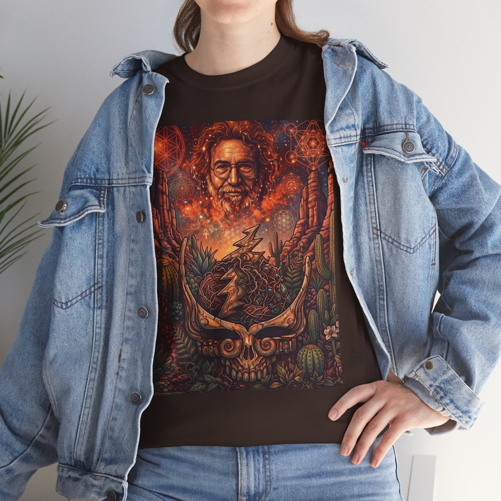 Grateful Dead Skull and Roses Tee | Psychedelic Jerry Garcia Portrait,deadhead gift