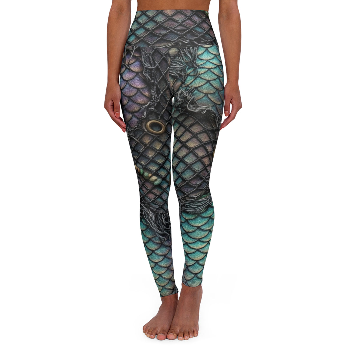 Mermaid Scale Skull Leggings | High Waisted Yoga Leggings