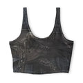 Dark Forest Texture Sports Bra | Black Woodland Print, Festival Top, Halloween Apparel, Burning man, Raver, concert gear