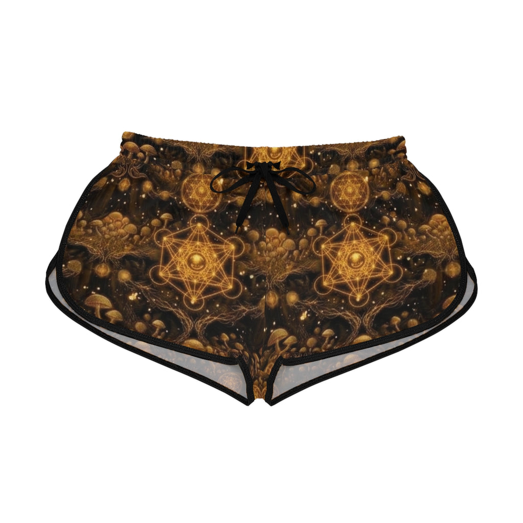 Golden Mandala Pattern Shorts | Abstract Boho Kaleidoscope
