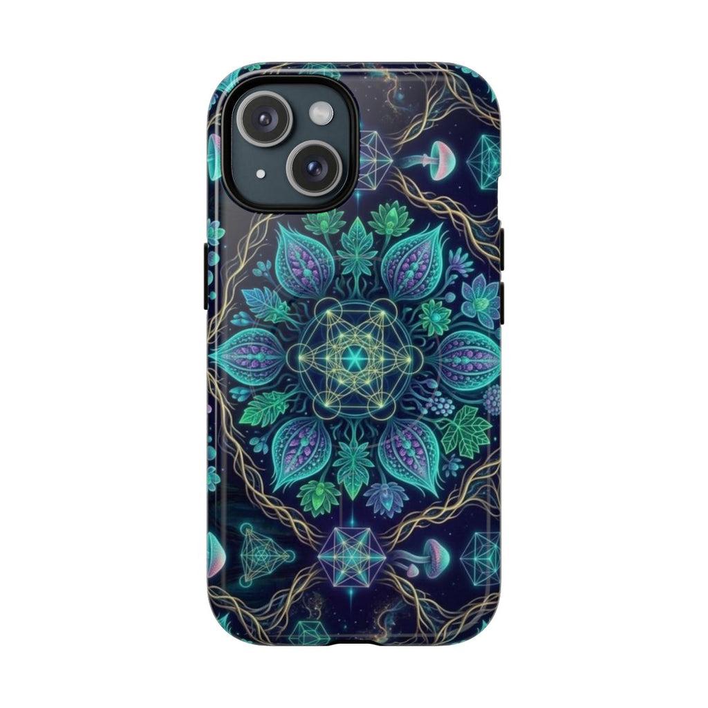 Teal Floral Mandala Phone Case | Tough Magnetic Case