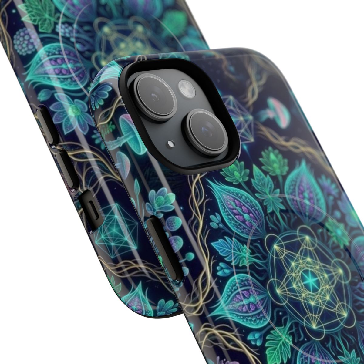 Teal Floral Mandala Phone Case | Tough Magnetic Case