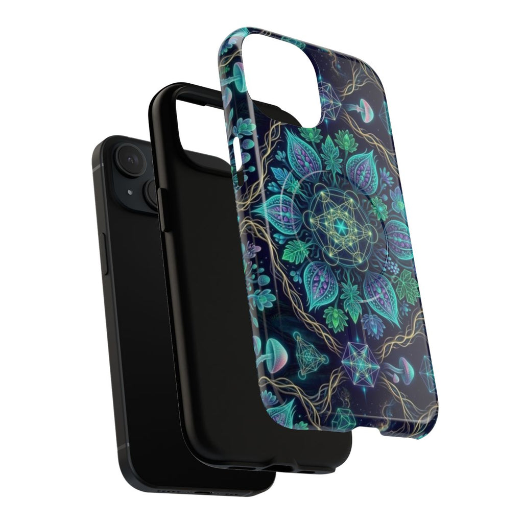 Teal Floral Mandala Phone Case | Tough Magnetic Case