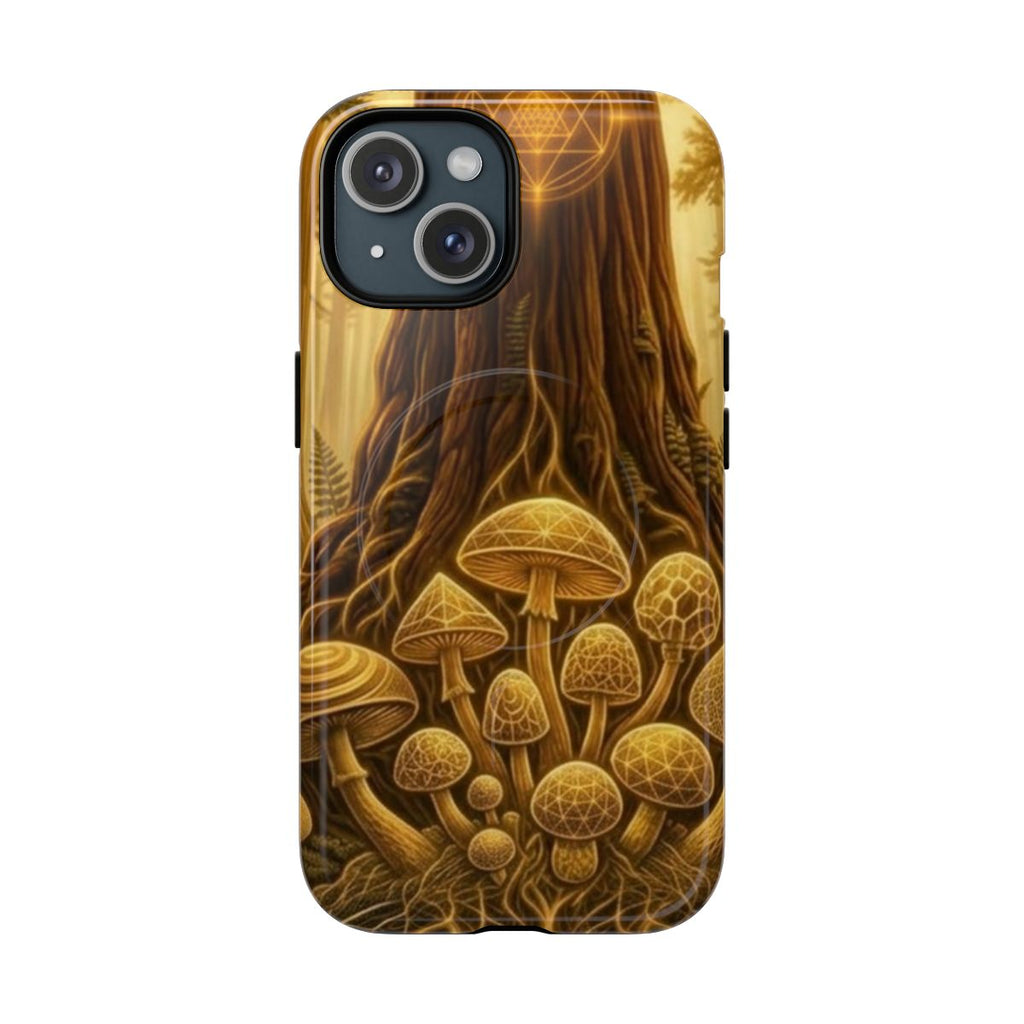 Golden Mushroom Forest Phone Case | Tough Magnetic Case