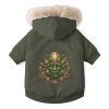 Green Man Leaf Face Pet Parka Jacket | Mythical Nature Dog Hoodie