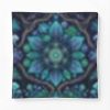 Floral Sacred Geometry Cotton Comforter | Teal Mushroom Mandala