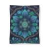 Floral Sacred Geometry Cotton Comforter | Teal Mushroom Mandala