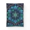 Floral Sacred Geometry Cotton Comforter | Teal Mushroom Mandala