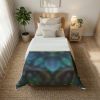 Teal Floral Mandala Cotton Duvet Cover | Botanical Geometric Bedding