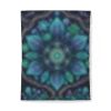 Teal Floral Mandala Cotton Duvet Cover | Botanical Geometric Bedding