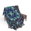 Teal Floral Mandala Woven Blanket | Boho Geometric Throw