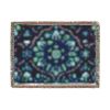 Teal Floral Mandala Woven Blanket | Boho Geometric Throw