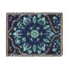 Teal Floral Mandala Woven Blanket | Boho Geometric Throw