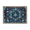 Teal Floral Mandala Woven Blanket | Boho Geometric Throw