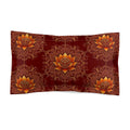 Golden Lotus Mandala Microfiber Pillow Sham | Boho Floral Decorative