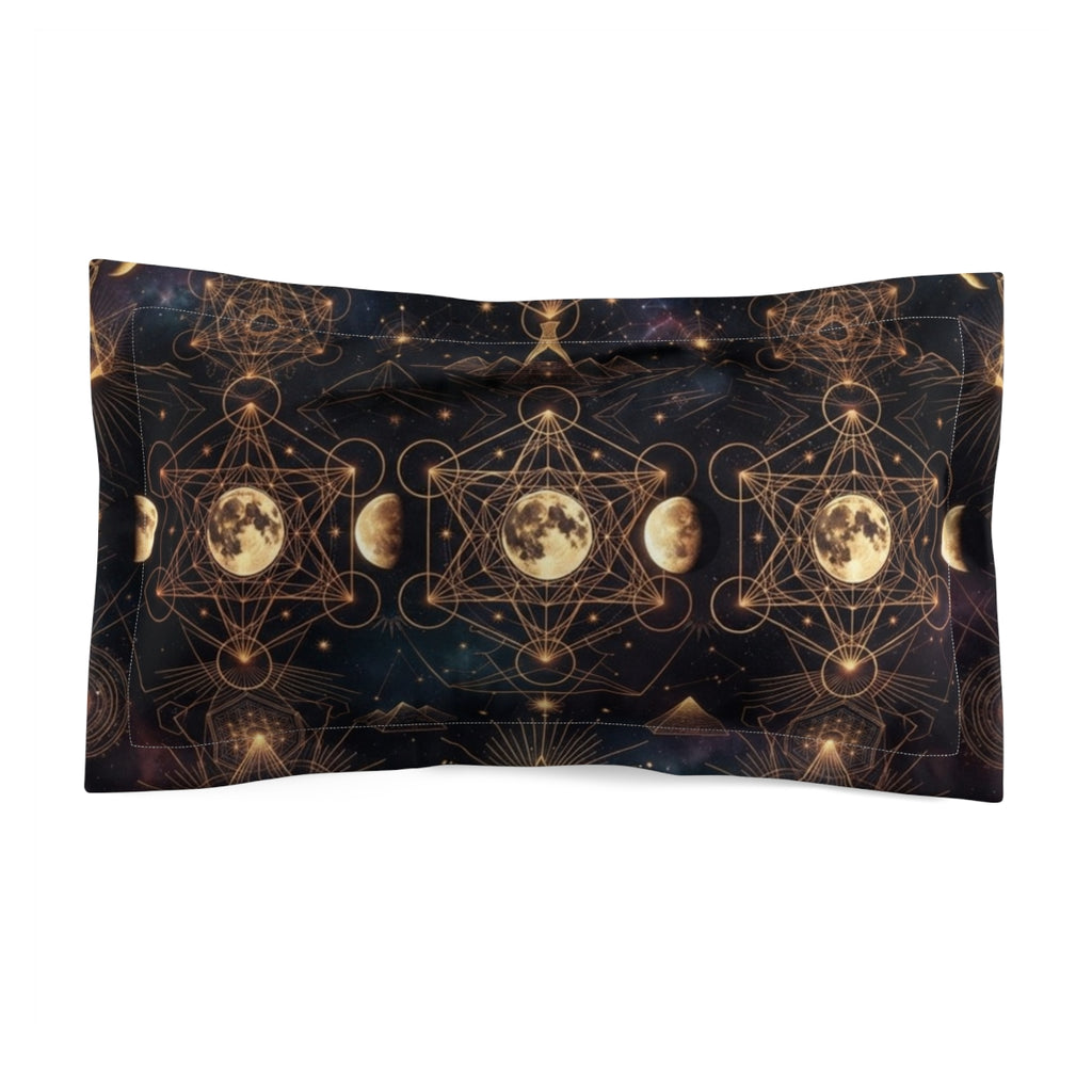 Moon Phases Geometric Pattern Pillow Sham | Celestial Astrology Design