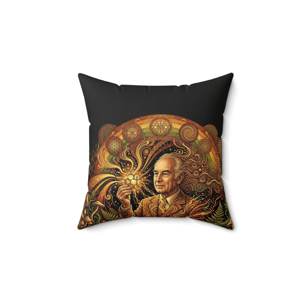 Albert Hofmann Psychedelic Inventor Portrait Faux Suede Pillow | Vintage Science Art