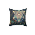 Sacred Geometry Star Pillow | Faux Suede Square Pillow