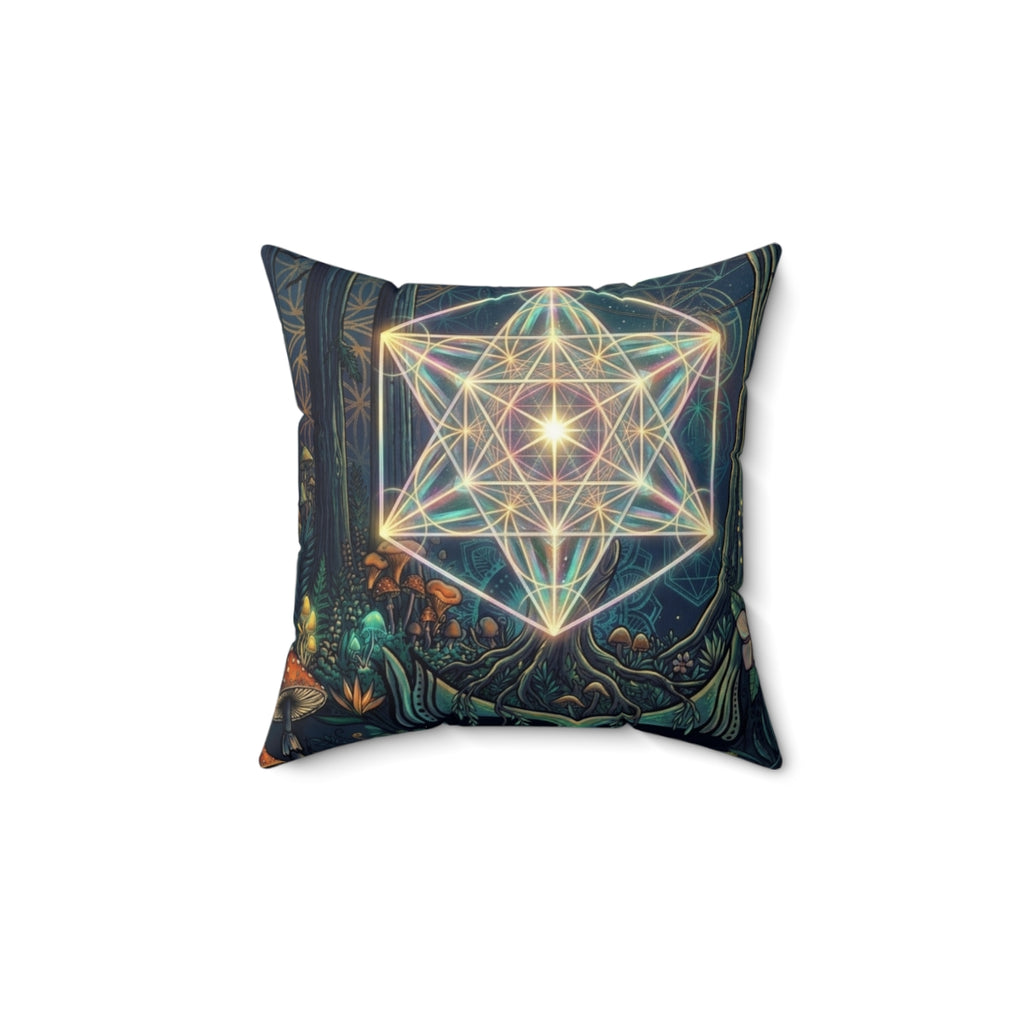 Sacred Geometry Star Pillow | Faux Suede Square Pillow