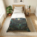 Deadhead Sacred Geometry Forest Cotton Comforter | Mystic Mushroom Woodland