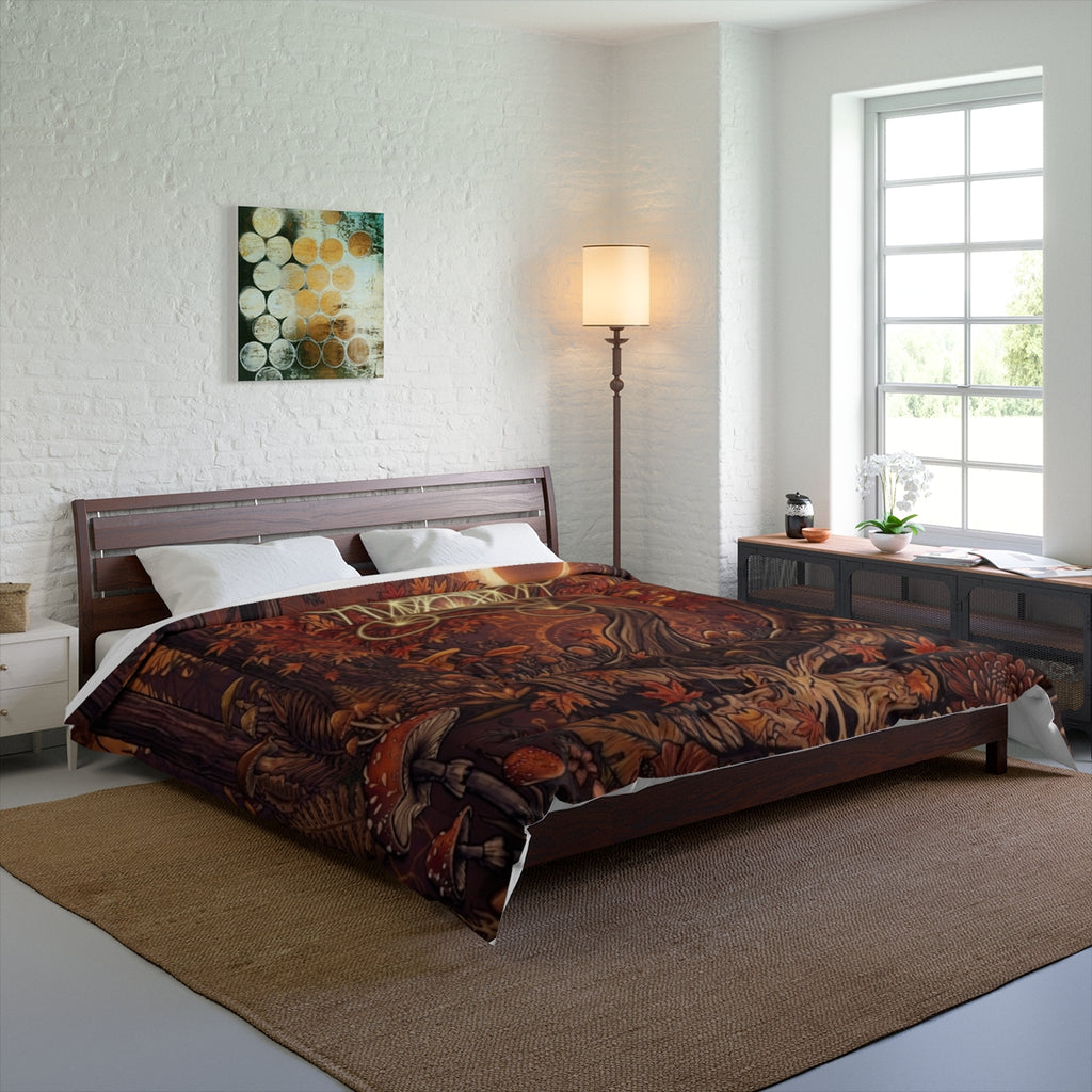 Deadhead Sacred Geometry Tree of Life Comforter | Autumn Forest Moon