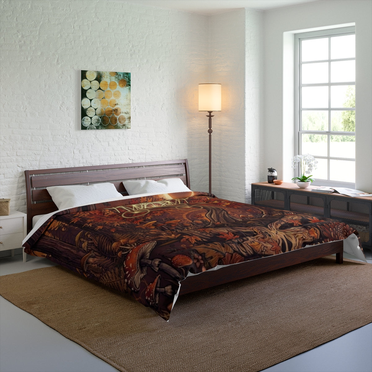 Deadhead Sacred Geometry Tree of Life Comforter | Autumn Forest Moon