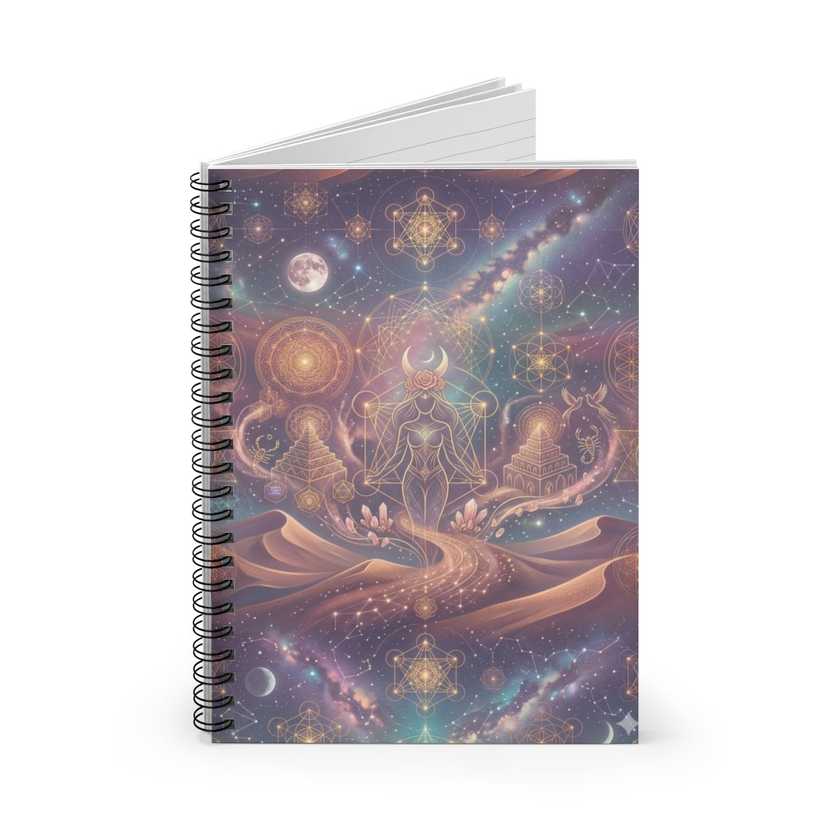Cosmic Goddess Artwork Spiral Notebook | Ruled Journal