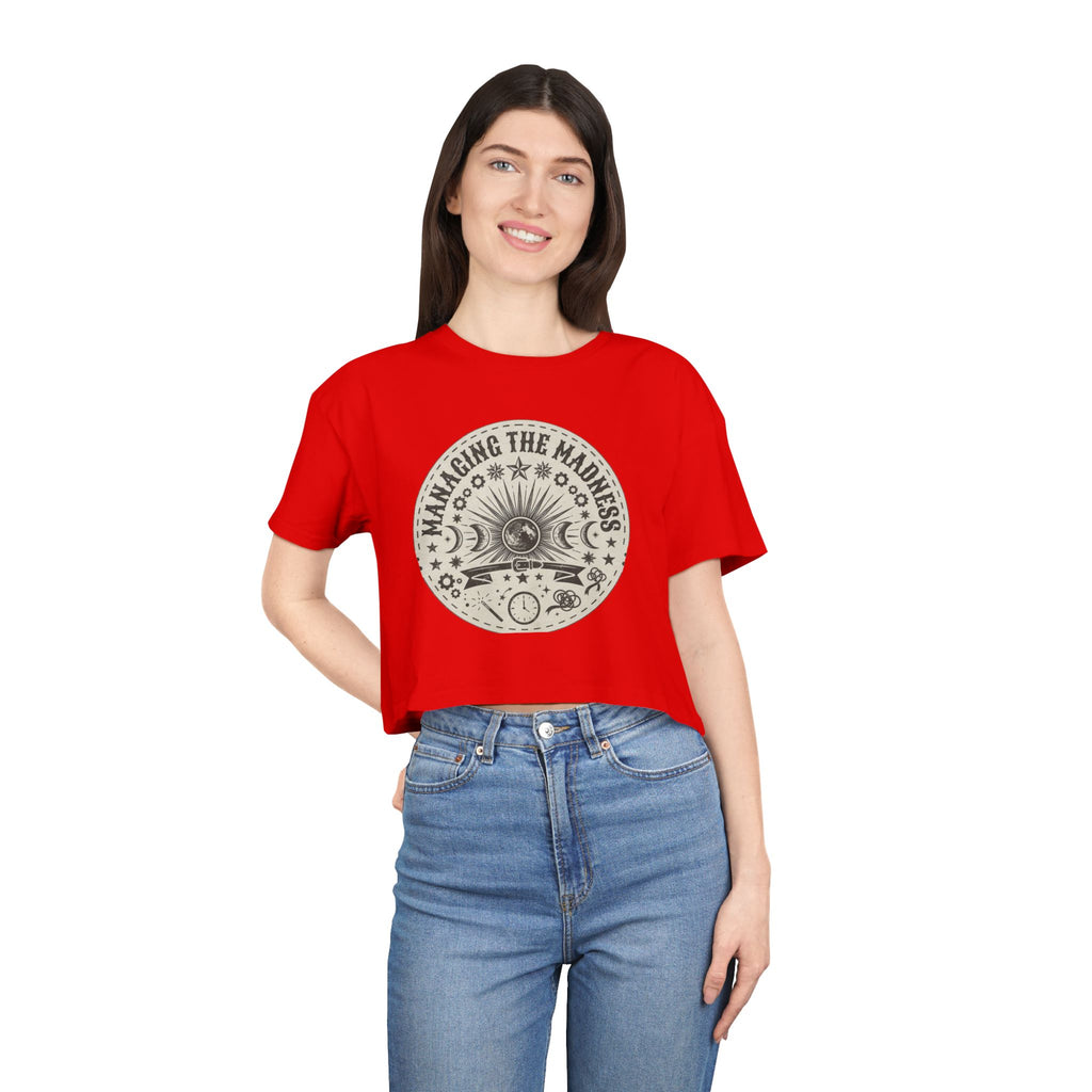 Moon Phases Mandala Crop Tee | Astrological Celestial Design