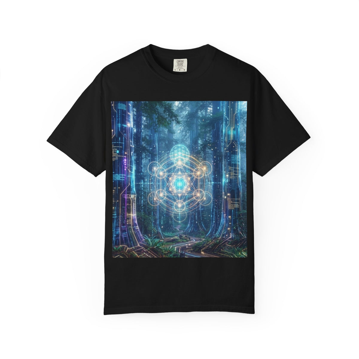 Mystic Forest Sacred Geometry T-shirt | Spiritual Nature Mandala