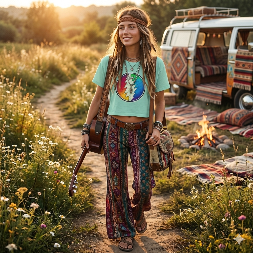 Rainbow Lightning Bolt Circle T-Shirt | Retro Grateful Dead Inspired, gift for her, deadhead