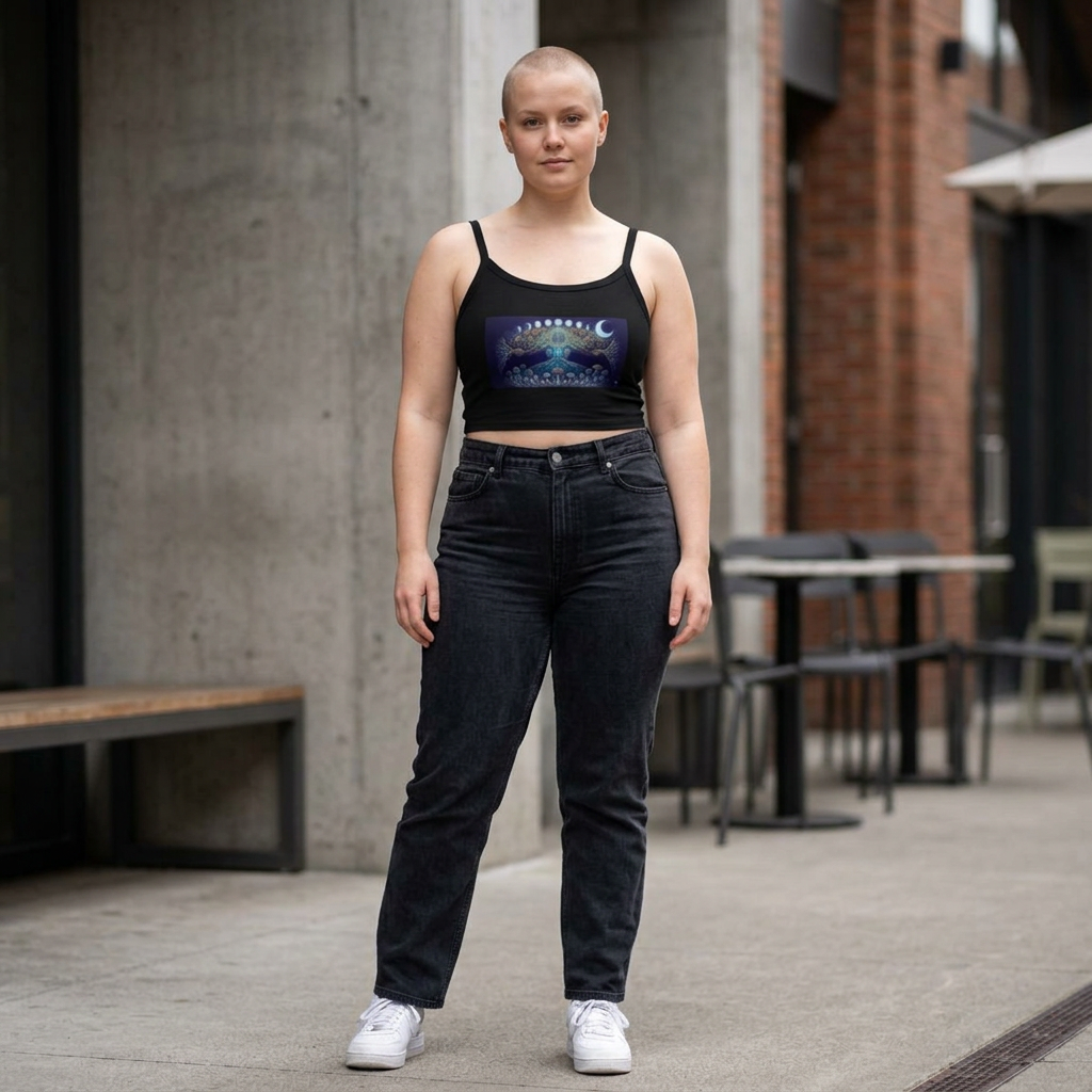 Mystical Moon Phases Mushroom Landscape Tank Top, Burning Man Apparel